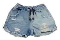 Světlemodré riflové kraťasy s prošoupáním Sisley