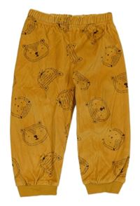 Horčicové plyšové tepláky so zvieratkami Primark