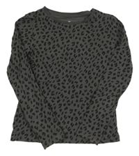 Antracitovo-čierne tričko s leopardím vzorom H&M