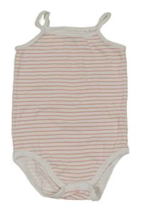 Bielo-ružové pruhované body