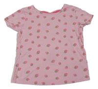 Růžové tričko s jahodami Alive