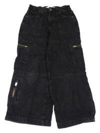 Tmavošedé široké cargo rifle Denim Co.