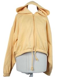 Dámská oranžová crop propínací mikina s kapucí H&M