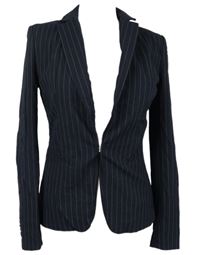 Dámské tmavomodré proužkované sako H&M