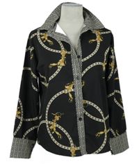 Dámska čierno-béžová vzorovaná blúzka zn. Boohoo