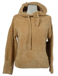 Dámsky béžový žinylkový sveter s kapucňou Primark