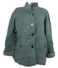 Dámský šedý flaušový krátký kabát 