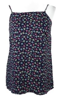 Dámský tmavomodrý top s motýlky Janina 