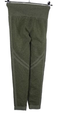 Dámské khaki melírované sportovní legíny 