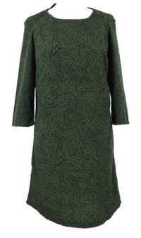 Dámske kaki-tmavomodré vzorované šaty Mango