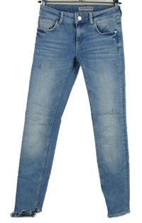 Dámské světlemodré skinny rifle s prošoupáním Zara 