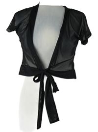 Dámské černé tylové bolerko na zavazování Gina Benotti