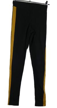 Dámské černo-béžové legíny s pruhy H&M