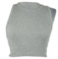Dámský šedý žebrovaný crop top Zara 