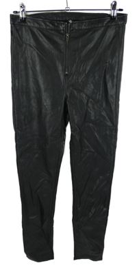 Dámské černé koženkové skinny kalhoty H&M