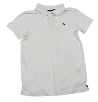 Biele polo tričko s výšivkou H&M