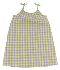 Žlto-fialové kockované šaty Nutmeg