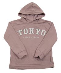 Svetloružová mikina s nápisom a kapucňou H&M