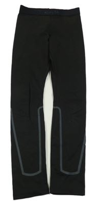 Čierne funkčné legíny s logom Kipsta