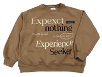 Hnědá mikina s nápisem Zara