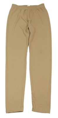 Béžové rebrované legíny