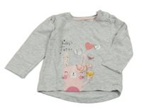 Světlešedé triko s králíčkem Primark