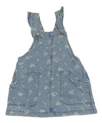 Modré kvetinové rifľové na traké šaty Primark