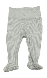 Šedo-bílé pruhované polodupky H&M