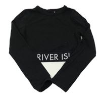 Čierne crop tričko s nápisom River Island