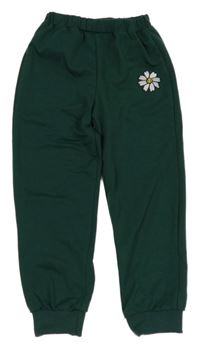 Zelené tepláky s kvetinou Shein