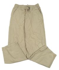 Béžové plátěné kalhoty H&M