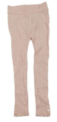 Ružové rebrované pletené legíny H&M