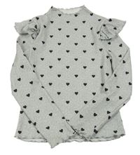 Šedé tričko se srdíčky Shein