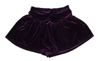Purpurové zamatové sukňové kraťasy Next