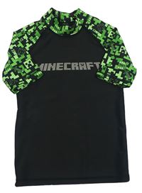 Černo-zelené vzorované UV tričko - Minecraft