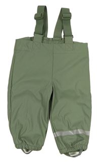 Khaki vodeodolné podšité nohavice s trakami Primark
