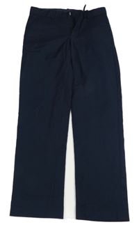 Tmavomodré spoločenské nohavice H&M