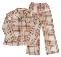 Světlerůžovo-bílé kostkované fleecové pyžamo George