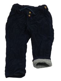 Tmavomodré podšité manšestráky H&M