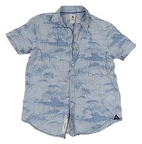 Svetlomodrá košeľa s palmami GARCIA