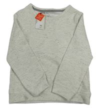 Nové - sivá melírovaná rebrovaná mikina Tu