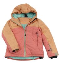 Lososovo-růžová šusťáková funkční zimní bunda s kapucí Head