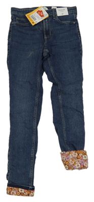 Nové - Modré skinny fit podšité rifle H&M