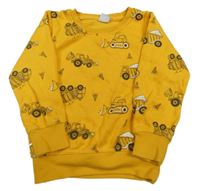 Pomerančová mikina s traktormi Kiki&Koko