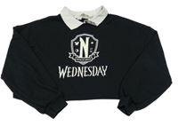 Čierna crop mikina s límečkem - Wednesday H&M