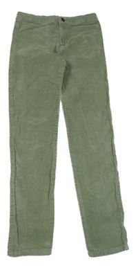 Khaki elastatické manšestráky Zara