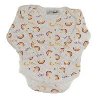 Bílé body s duhami a nápisy 