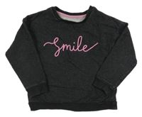 Antracitová trblietavá mikina s nápisom Nutmeg