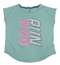 Mentolové sportovní tričko s nápisem H&M