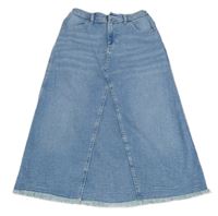 Modrá rifľová dlhá sukňa